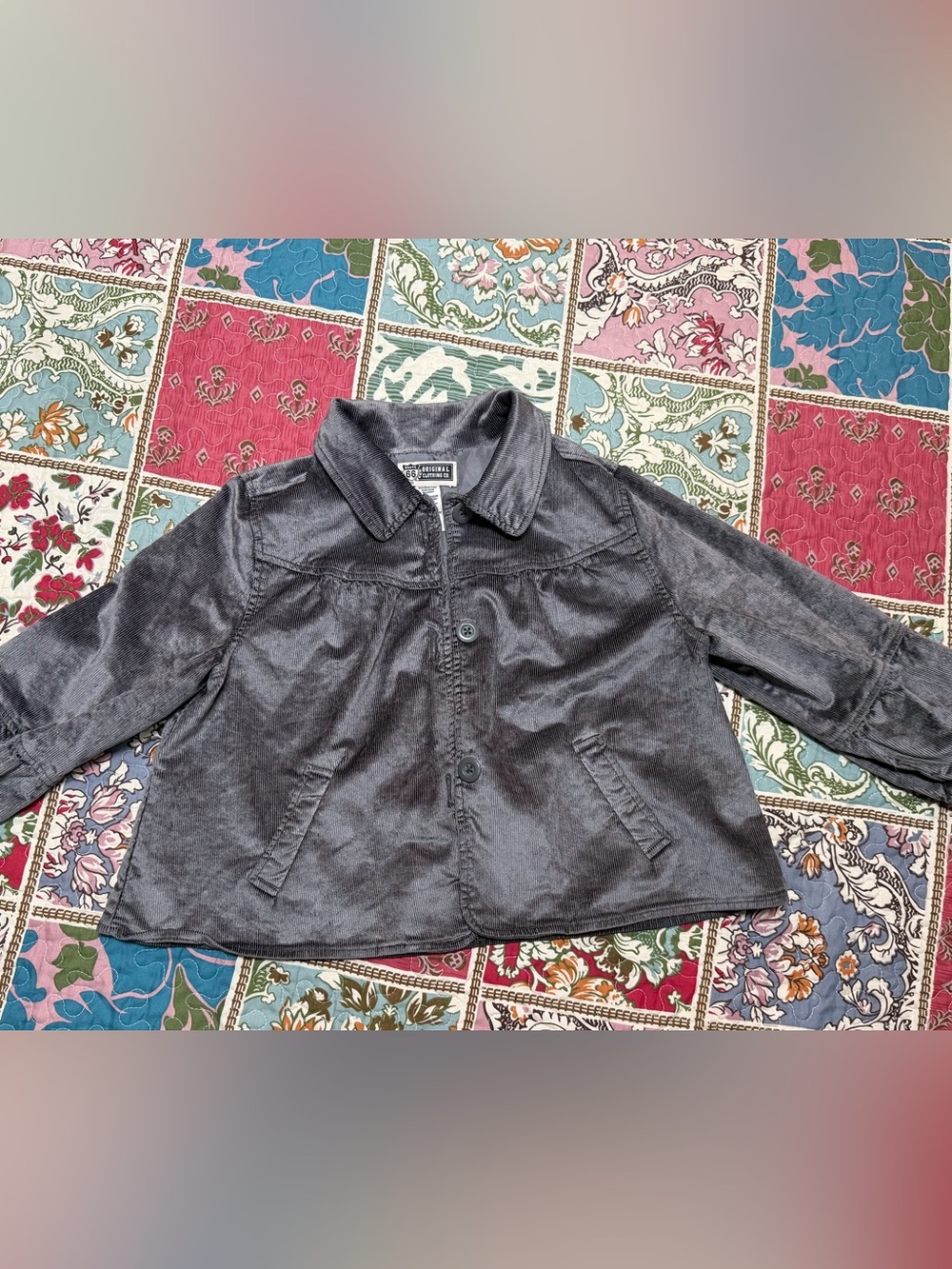 Route 66 Y2K Charcoal Grey Corduroy Button Up Jacket Sz L